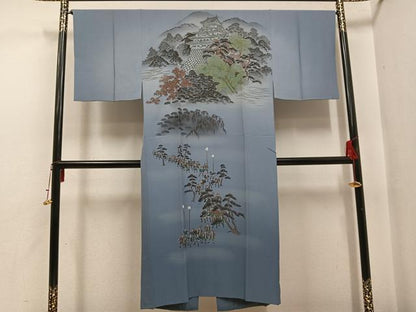 平和屋着物●男性　本場大島紬　アンサンブル　長襦袢(袷)セット　亀甲絣　正絹　逸品　未使用　AABJ0134ph