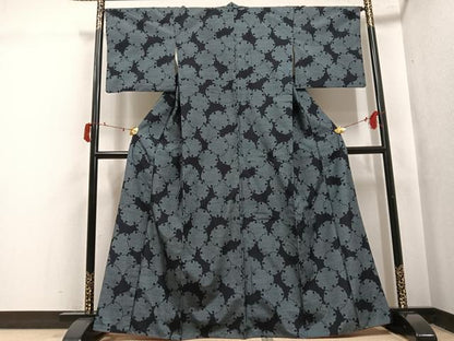 平和屋着物●上質な紬　雪輪文　正絹　逸品　AABJ0139ph