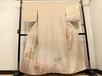 平和屋着物●金彩友禅　卓越技能者・名工・和田光正　訪問着　花車文　暈し染め　金銀彩　正絹　逸品　AABJ0142ph