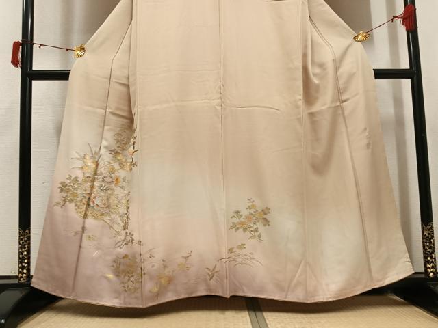 平和屋着物●金彩友禅　卓越技能者・名工・和田光正　訪問着　花車文　暈し染め　金銀彩　正絹　逸品　AABJ0142ph