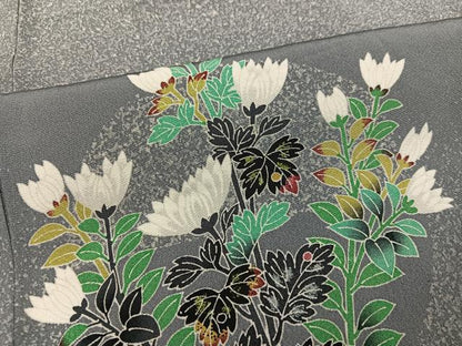 平和屋着物●人間国宝　羽田登喜男　TOKIOetTOKI　訪問着　鴛鴦草花文　正絹　逸品　AABJ0143ph