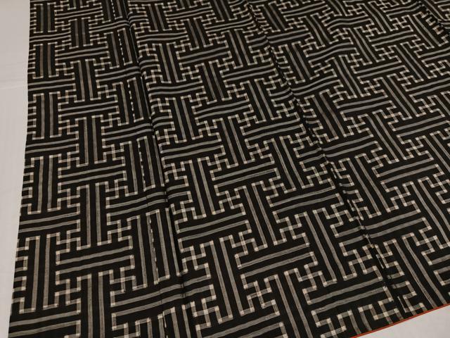 平和屋着物●本場大島紬　龍郷絣　秋名バラ　アンサンブル　正絹　逸品　AABJ0147ph