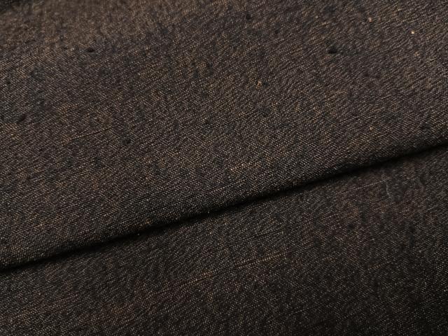 平和屋着物●男性　結城紬　杢　霞文　海松茶色　証紙付き　正絹　逸品　AABJ0148ph