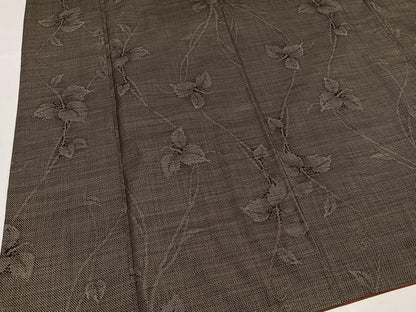 平和屋着物●本場大島紬　古代染色　純泥染　カタス9マルキ　草花文　照節雄作　証紙付き　正絹　逸品　AABJ0150ph