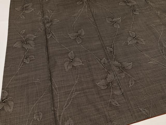 平和屋着物●本場大島紬　古代染色　純泥染　カタス9マルキ　草花文　照節雄作　証紙付き　正絹　逸品　AABJ0150ph