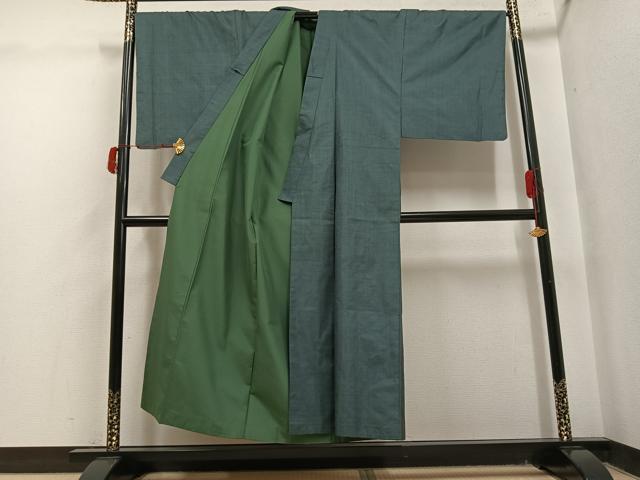 平和屋着物●男性　本場大島紬　アンサンブル　150亀甲　総詰め　キングサイズ　正絹　逸品　AABJ0156ph