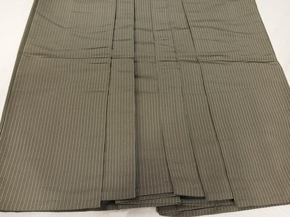 平和屋着物●男性　馬乗り袴　縞　正絹　逸品　AABJ0158ph