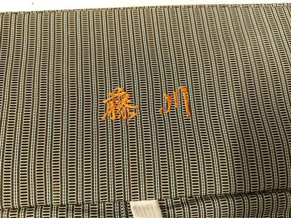 平和屋着物●男性　馬乗り袴　縞　正絹　逸品　AABJ0158ph