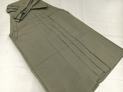 平和屋着物●男性　創業100年　毘龍織　安部吉　行灯袴　縞　正絹　逸品　AABJ0160ph