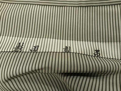 平和屋着物●男性　創業100年　毘龍織　安部吉　行灯袴　縞　正絹　逸品　AABJ0160ph
