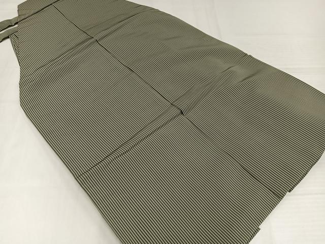 平和屋着物●男性　創業100年　毘龍織　安部吉　行灯袴　縞　正絹　逸品　AABJ0160ph