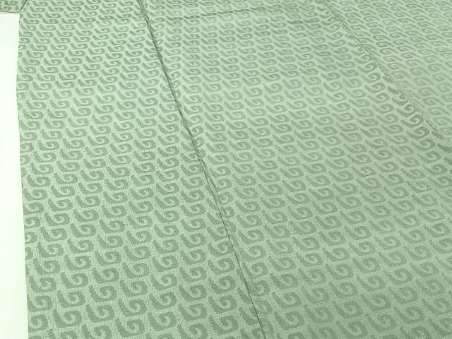 平和屋着物▽お召 単衣 文字文 正絹 逸品 AABJ0162jh