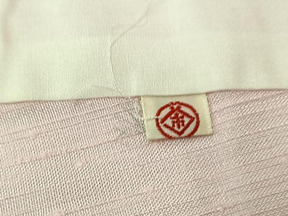 平和屋着物▽本場越後伝承紬　単衣　さきそめこふじ　草花文　証紙付き　正絹　逸品　AABJ0165jh