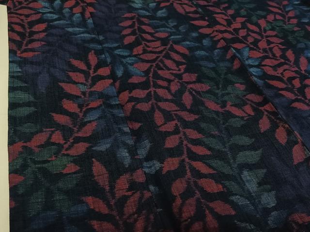 平和屋着物▽小紋　単衣　草葉文　AABJ0167jh