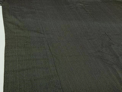 平和屋着物＊夏物 男性 お召 縞 黒地 正絹 逸品 AABJ0168jh