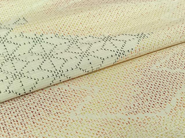 平和屋着物▽上質な紬　単衣　松皮菱文　正絹　逸品　AABJ0173jh