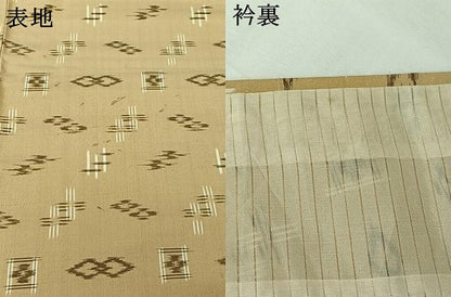 平和屋着物▽本場琉球絣　紬　単衣　正絹　逸品　AABJ0177jh
