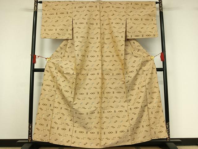 平和屋着物▽本場琉球絣　紬　単衣　正絹　逸品　AABJ0177jh