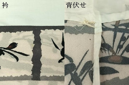 平和屋着物▽小紋　単衣　草花文　未使用　AABJ0186jh