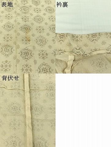 平和屋着物▽小紋　単衣　お召地　幾何学文様　AABJ0190jh