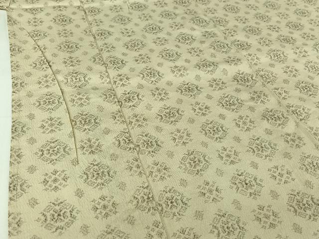 平和屋着物▽小紋　単衣　お召地　幾何学文様　AABJ0190jh