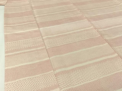 平和屋着物▽上質な紬　単衣　横段文　正絹　逸品　AABJ0197jh