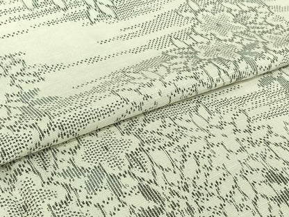 平和屋着物▽上質な紬　単衣　草花文　正絹　逸品　AABJ0201jh