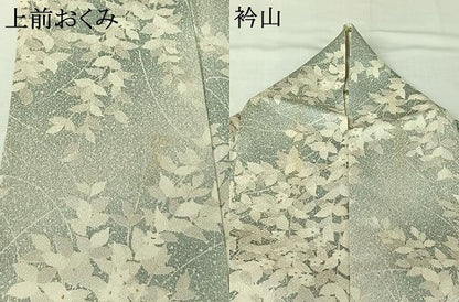 平和屋着物▽上質な小紋　単衣　草花文　正絹　逸品　AABJ0202jh