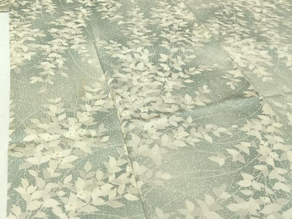 平和屋着物▽上質な小紋　単衣　草花文　正絹　逸品　AABJ0202jh