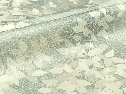 平和屋着物▽上質な小紋　単衣　草花文　正絹　逸品　AABJ0202jh