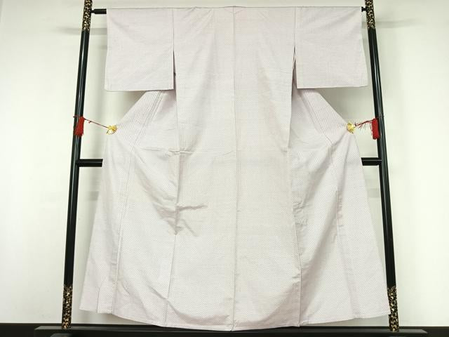 平和屋着物▽上質な紬 単衣 蚊絣 正絹 逸品 AABJ0208jh