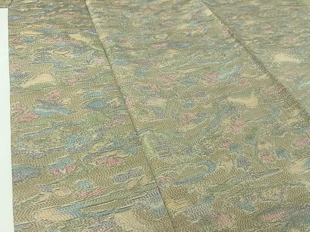 平和屋着物▽本場大島紬　単衣　風景花文　正絹　逸品　AABJ0209jh