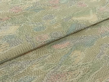 平和屋着物▽本場大島紬　単衣　風景花文　正絹　逸品　AABJ0209jh