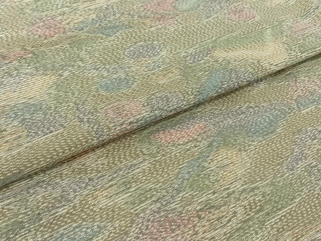 平和屋着物▽本場大島紬　単衣　風景花文　正絹　逸品　AABJ0209jh