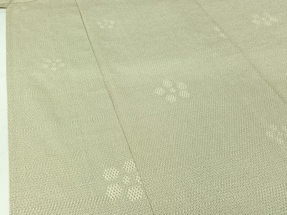 平和屋着物▽本塩沢　単衣　110亀甲　舞花文　正絹　逸品　AABJ0213jh
