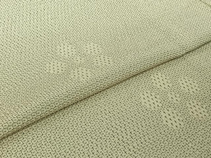 平和屋着物▽本塩沢　単衣　110亀甲　舞花文　正絹　逸品　AABJ0213jh