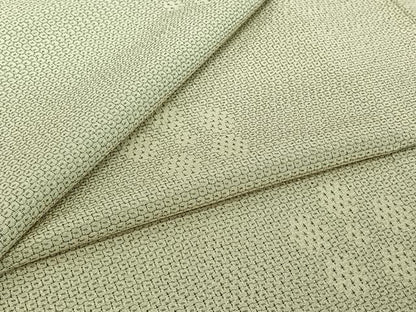 平和屋着物▽本塩沢　単衣　110亀甲　舞花文　正絹　逸品　AABJ0213jh