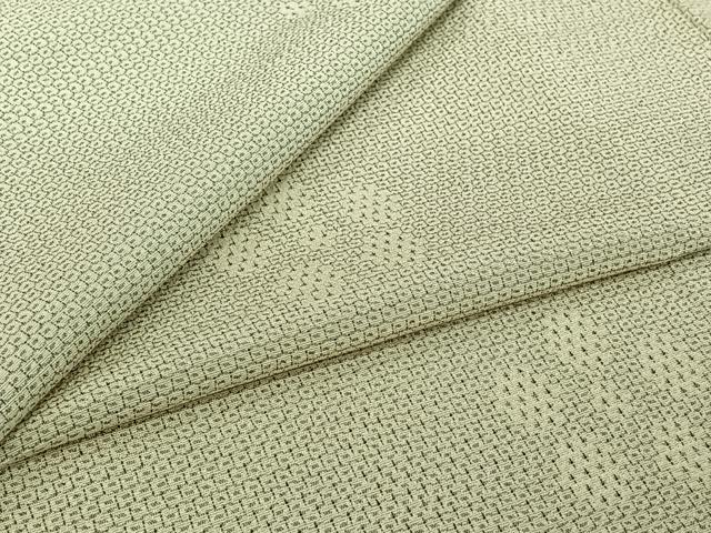平和屋着物▽本塩沢　単衣　110亀甲　舞花文　正絹　逸品　AABJ0213jh