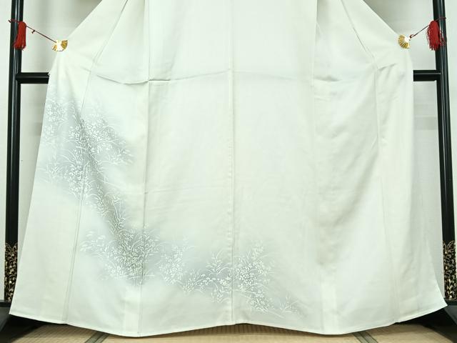 平和屋着物▽訪問着　単衣　刺繍　草花文　暈し染め　正絹　逸品　AABJ0215jh
