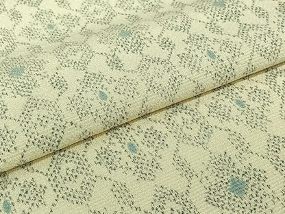 平和屋着物▽本塩沢　単衣　幾何学文様　正絹　逸品　AABJ0219jh