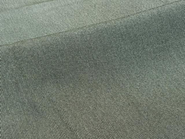 平和屋着物▽小紋師　黒岩秀硯　江戸小紋　単衣　万筋　暗黒色×白鼠色　正絹　逸品　未使用　AABJ0220jh