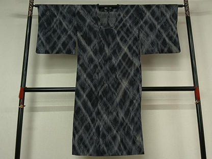 平和屋着物▽道行コート　ロング丈　スリーシーズン　春夏秋　塵除け　霞文　正絹　逸品　AABJ0222jh