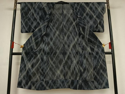平和屋着物▽道行コート　ロング丈　スリーシーズン　春夏秋　塵除け　霞文　正絹　逸品　AABJ0222jh