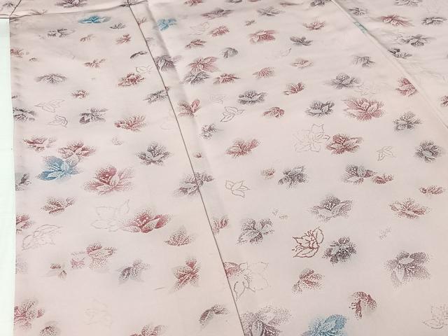 平和屋着物▽上質な小紋　単衣　寿光織　舞花文　正絹　逸品　AABJ0231jh