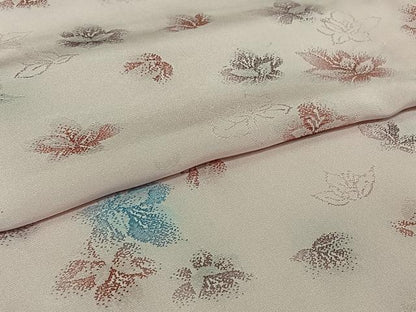 平和屋着物▽上質な小紋　単衣　寿光織　舞花文　正絹　逸品　AABJ0231jh