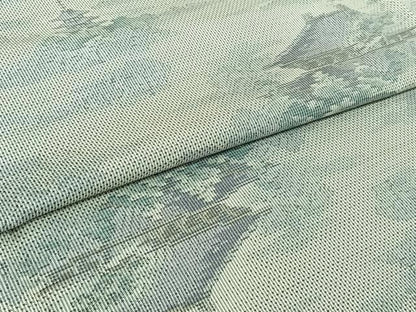 平和屋着物▽本場大島紬　単衣　7マルキ　総絣　風景文　正絹　逸品　AABJ0236jh