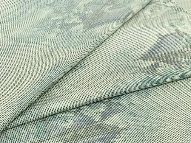 平和屋着物▽本場大島紬　単衣　7マルキ　総絣　風景文　正絹　逸品　AABJ0236jh