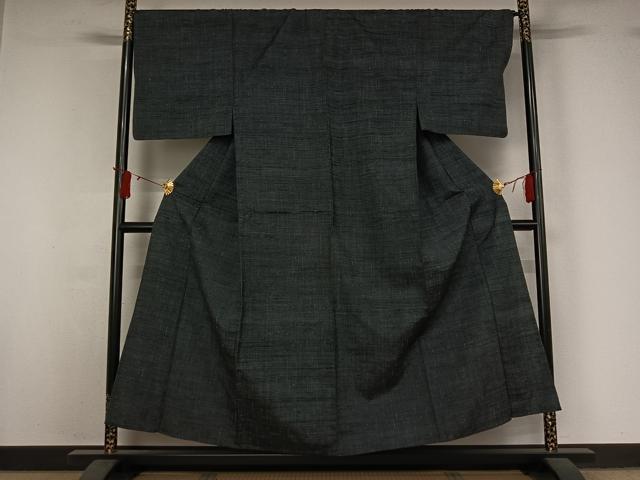 平和屋着物▽男性　紬　単衣　霞文　正絹　逸品　AABJ0246jh