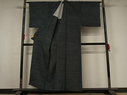 平和屋着物▽男性　紬　単衣　霞文　正絹　逸品　AABJ0246jh
