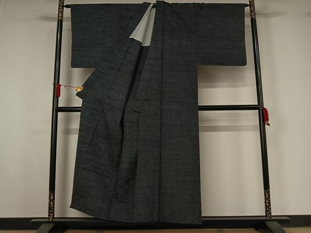 平和屋着物▽男性　紬　単衣　霞文　正絹　逸品　AABJ0246jh